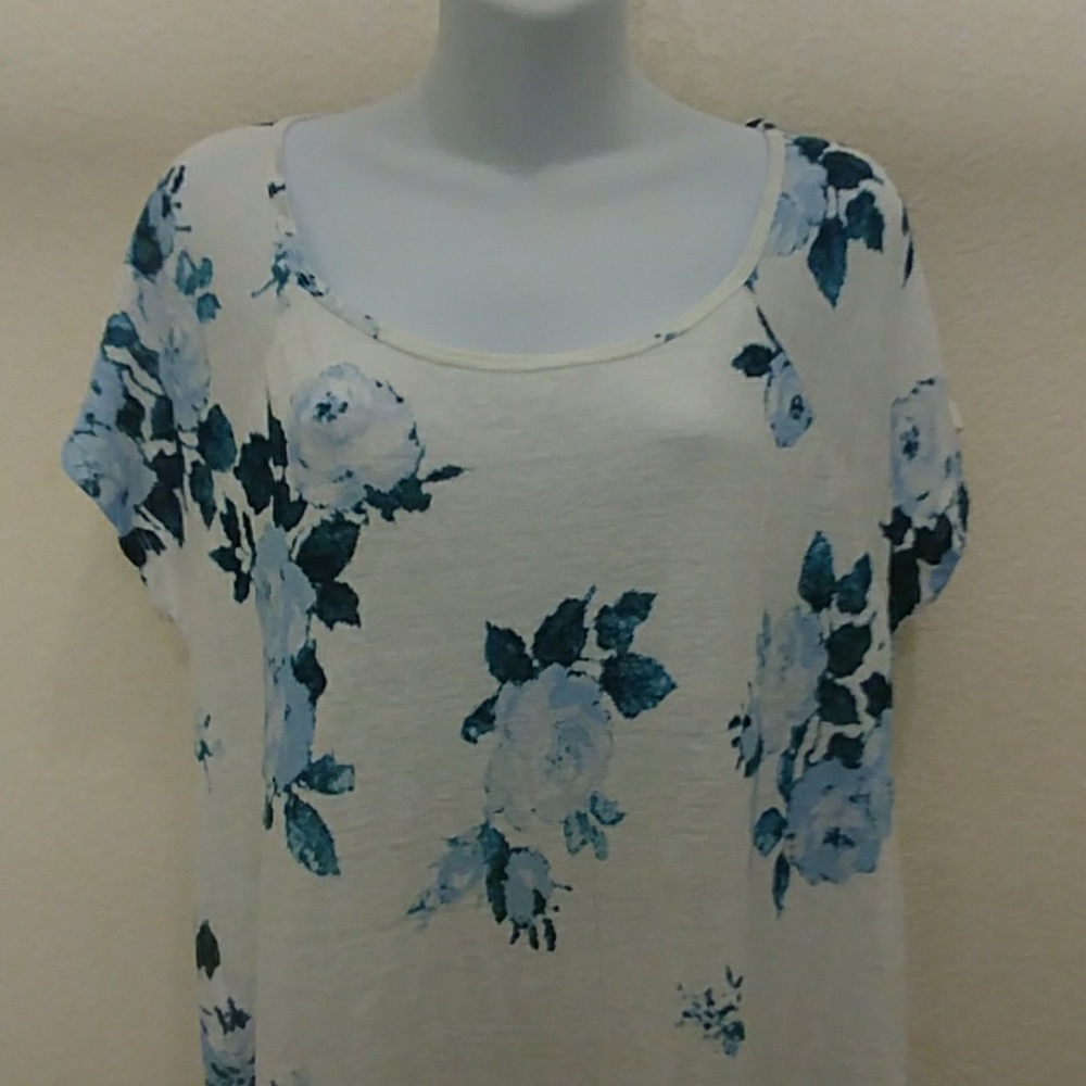 πLucky Brand Floral Linen Tunic Top - Picture 2 of 8